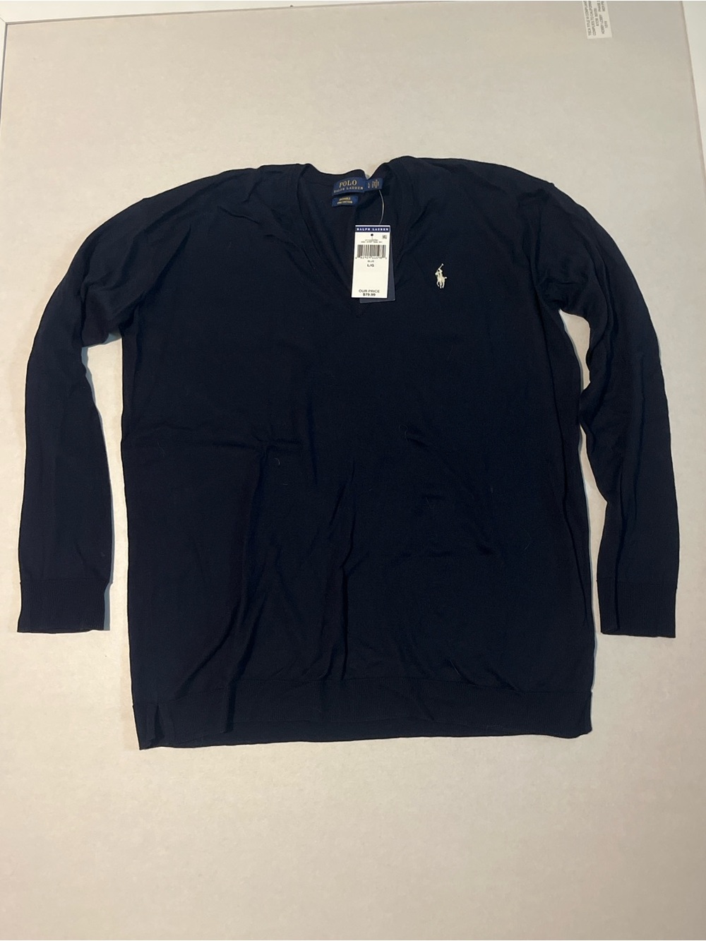 NWT Polo by Ralph Lauren Women’s Navy V-Neck Sweater